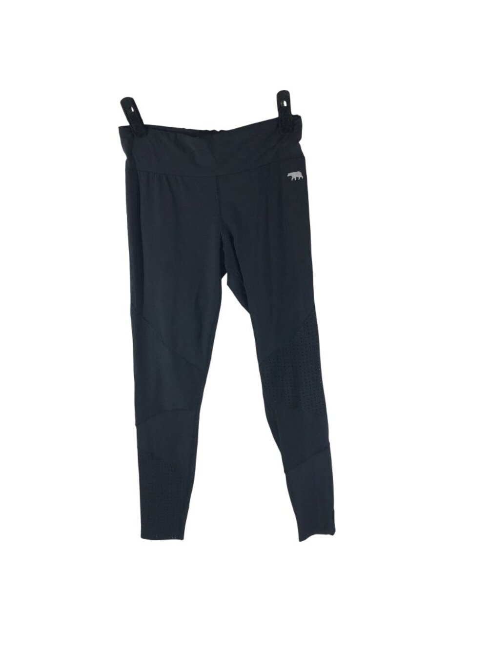 Running Bare Womens Leggings Mesh Black Inner Drawstring US 6/8